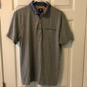 Men’s collared polo, M, EUC, very soft, gray